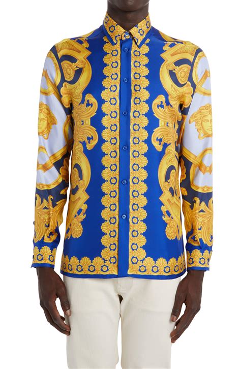 mens versace button up|Versace men's button shirts.